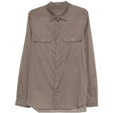 Camicia con tasche sul petto in marrone Rick owens - uomo 