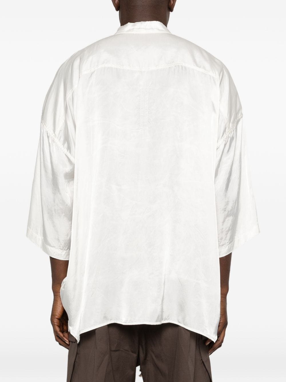 Camicia a maniche corte con design oversize in bianco Rick owens - uomo 