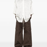 Camicia a maniche corte con design oversize in bianco Rick owens - uomo 