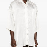 Camicia a maniche corte con design oversize in bianco Rick owens - uomo 