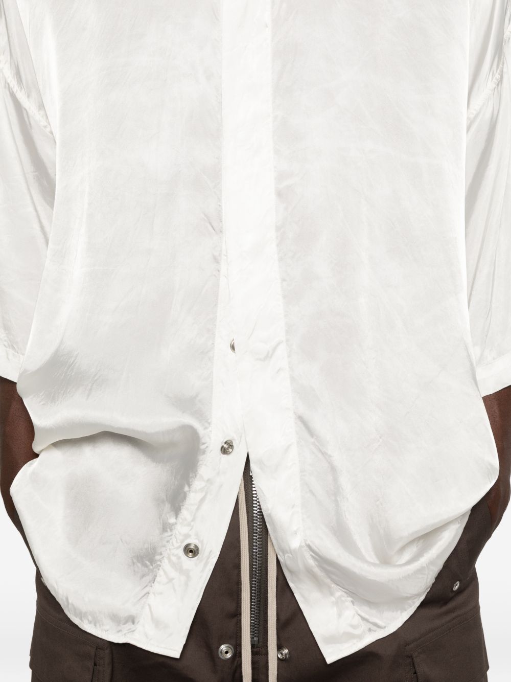 Camicia a maniche corte con design oversize in bianco Rick owens - uomo 