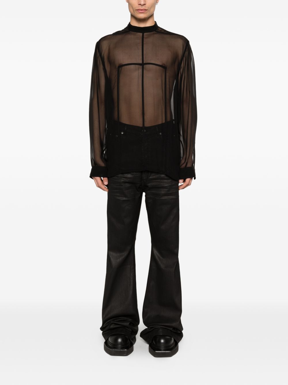 Top con bottoni sul retro in nero Rick owens - uomo 