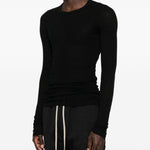 T-shirt a maniche lunghe in nero Rick owens - uomo 