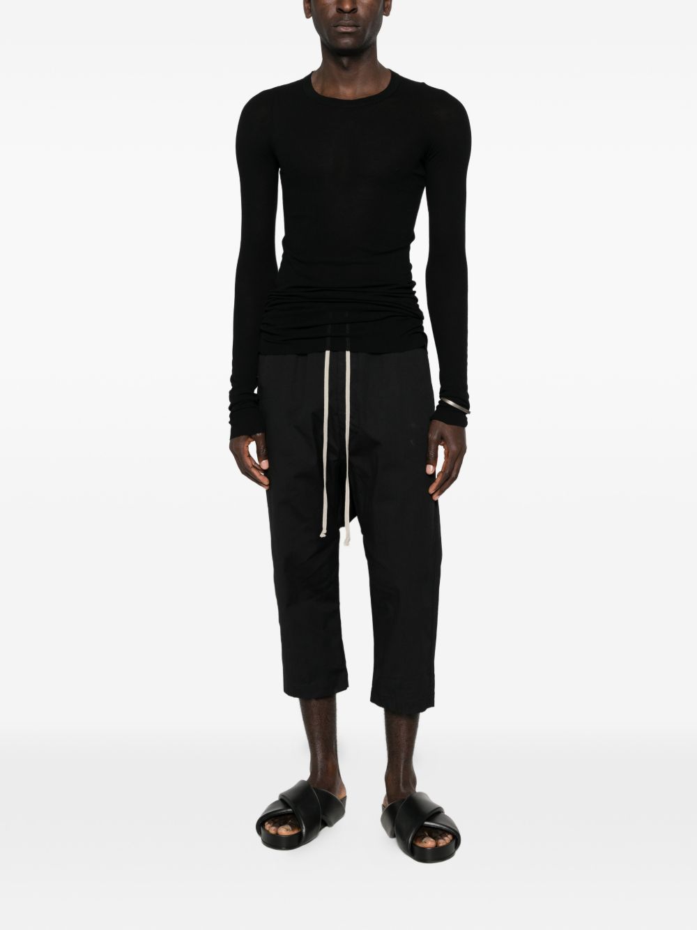 T-shirt a maniche lunghe in nero Rick owens - uomo 