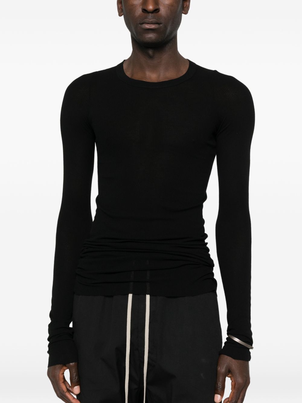 T-shirt a maniche lunghe in nero Rick owens - uomo 