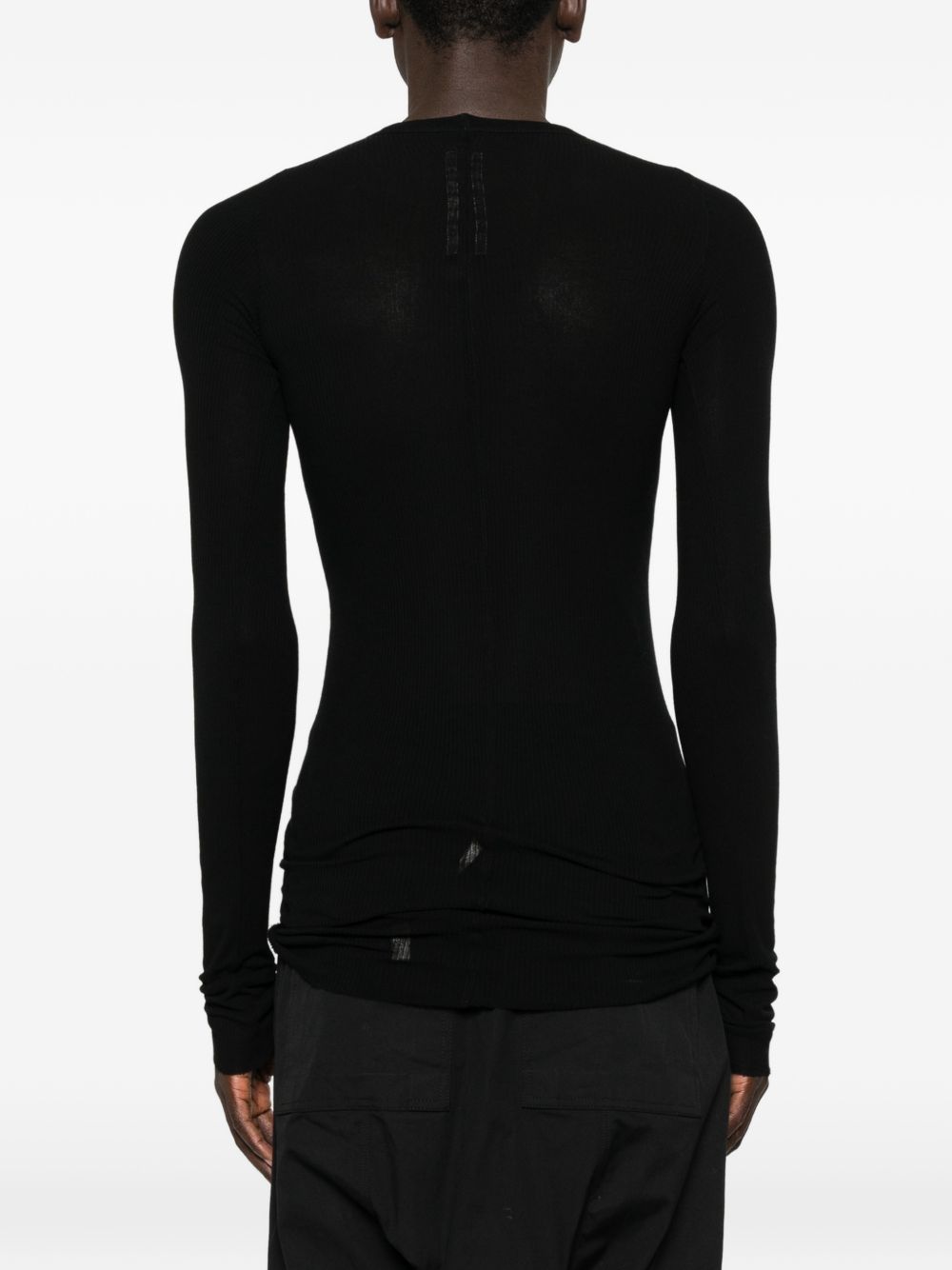 T-shirt a maniche lunghe in nero Rick owens - uomo 