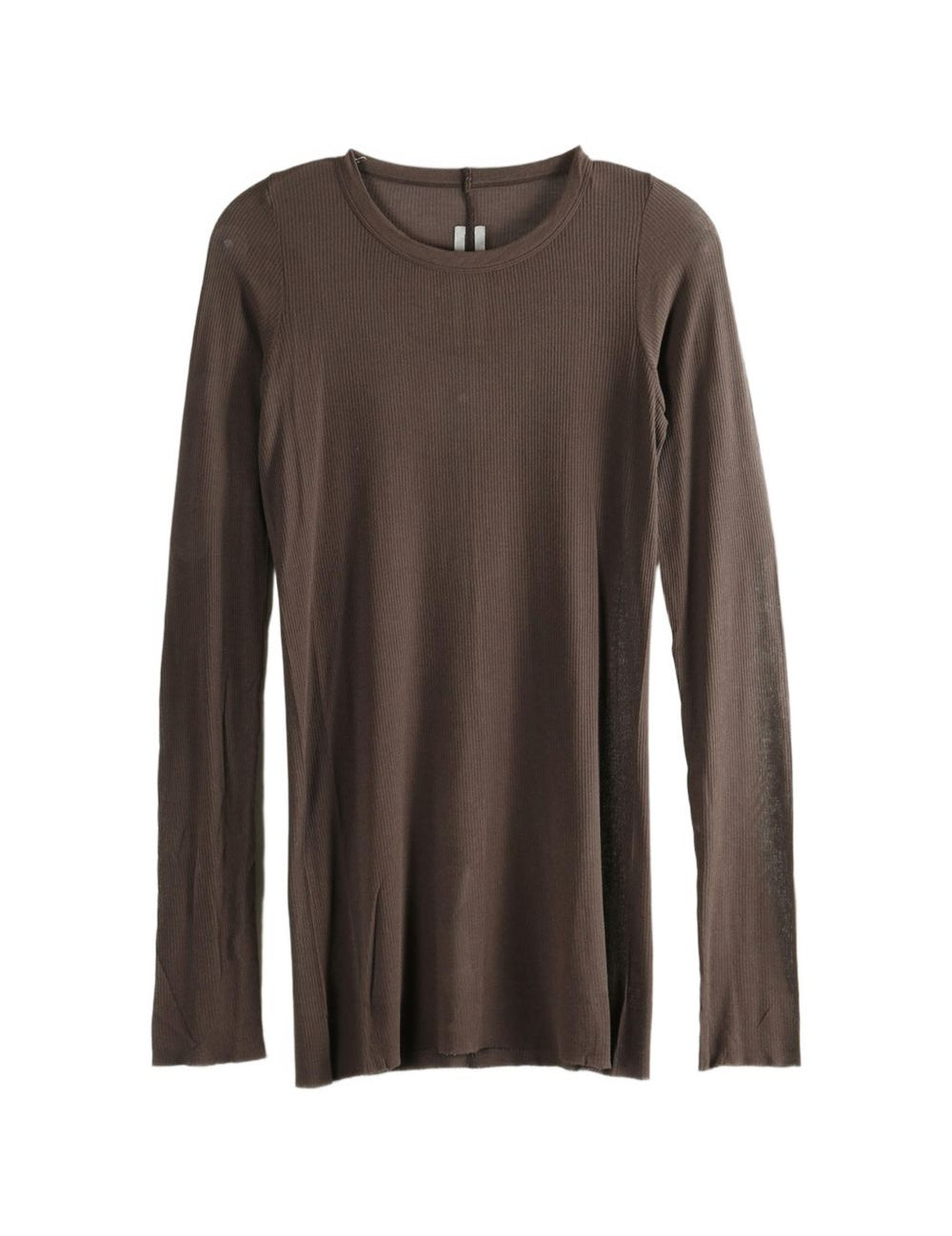 T-shirt a maniche lunghe a costine in marrone Rick owens - uomo 