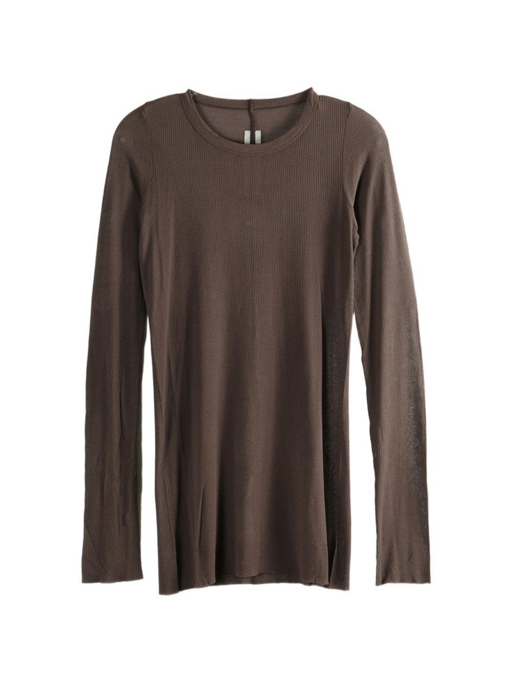 T-shirt a maniche lunghe a costine in marrone Rick owens - uomo 