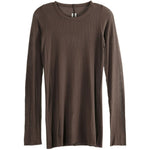T-shirt a maniche lunghe a costine in marrone Rick owens - uomo 