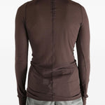 T-shirt a maniche lunghe a costine in marrone Rick owens - uomo 
