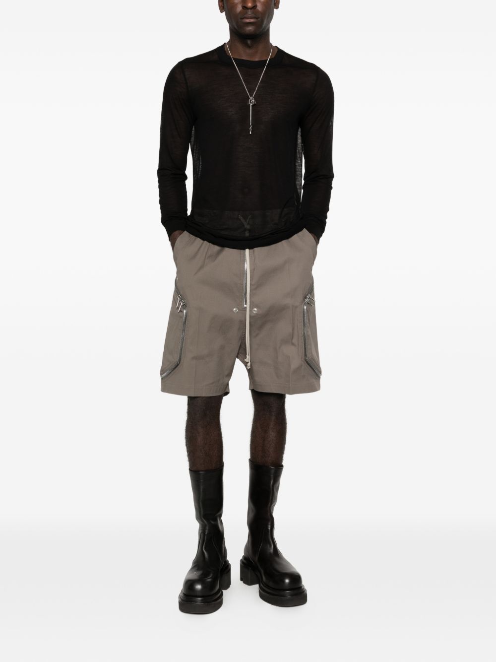 Top a maniche lunghe level ls t in nero Rick owens - uomo 