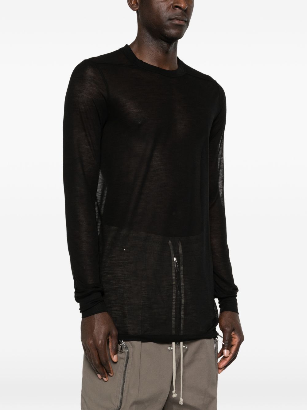 Top a maniche lunghe level ls t in nero Rick owens - uomo 