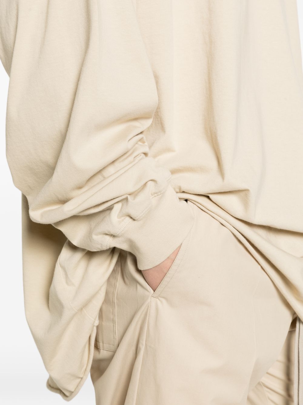 T-shirt a maniche lunghe in beige Rick owens - donna 