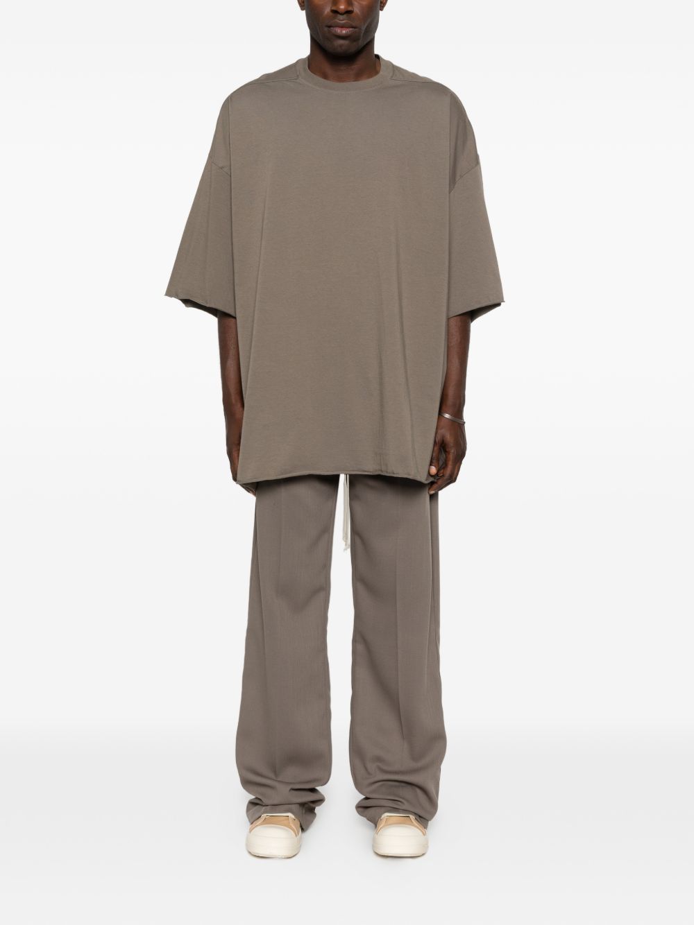 T-shirt girocollo in grigio Rick owens - uomo 