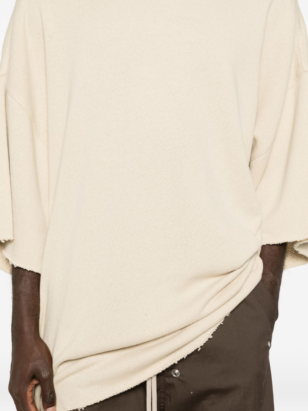 T-shirt Tommy T Sfrangiata in beige Rick owens - uomo 
