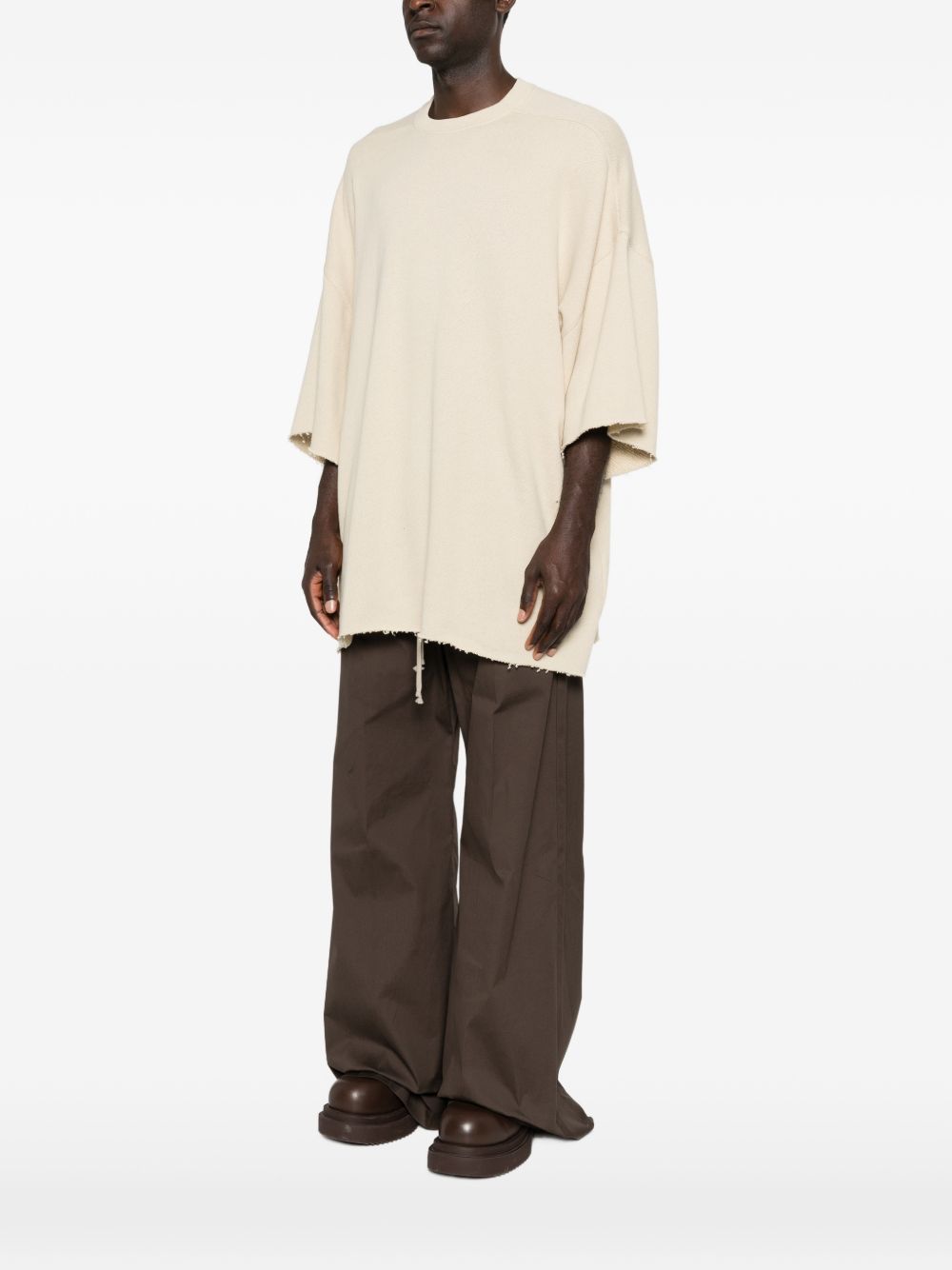 T-shirt Tommy T Sfrangiata in beige Rick owens - uomo 