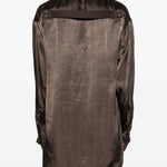 Camicia Concordian con scollo a V in marrone Rick owens - uomo 