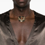 Camicia Concordian con scollo a V in marrone Rick owens - uomo 