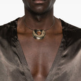 Camicia Concordian con scollo a V in marrone Rick owens - uomo 