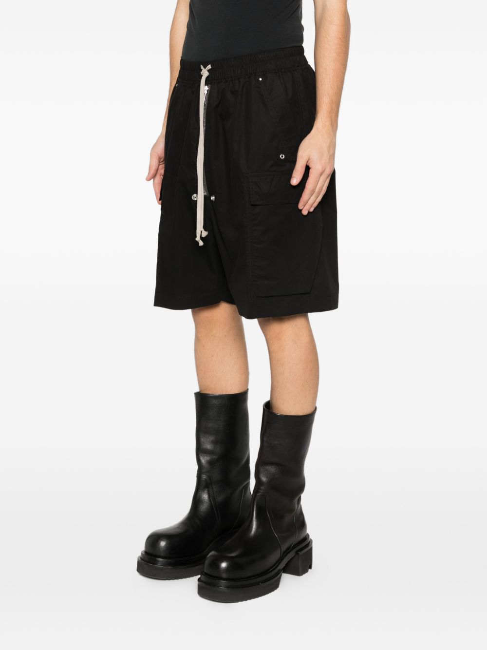 Shorts Cargo corti con zip in nero Rick owens - uomo 