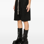 Shorts Cargo corti con zip in nero Rick owens - uomo 