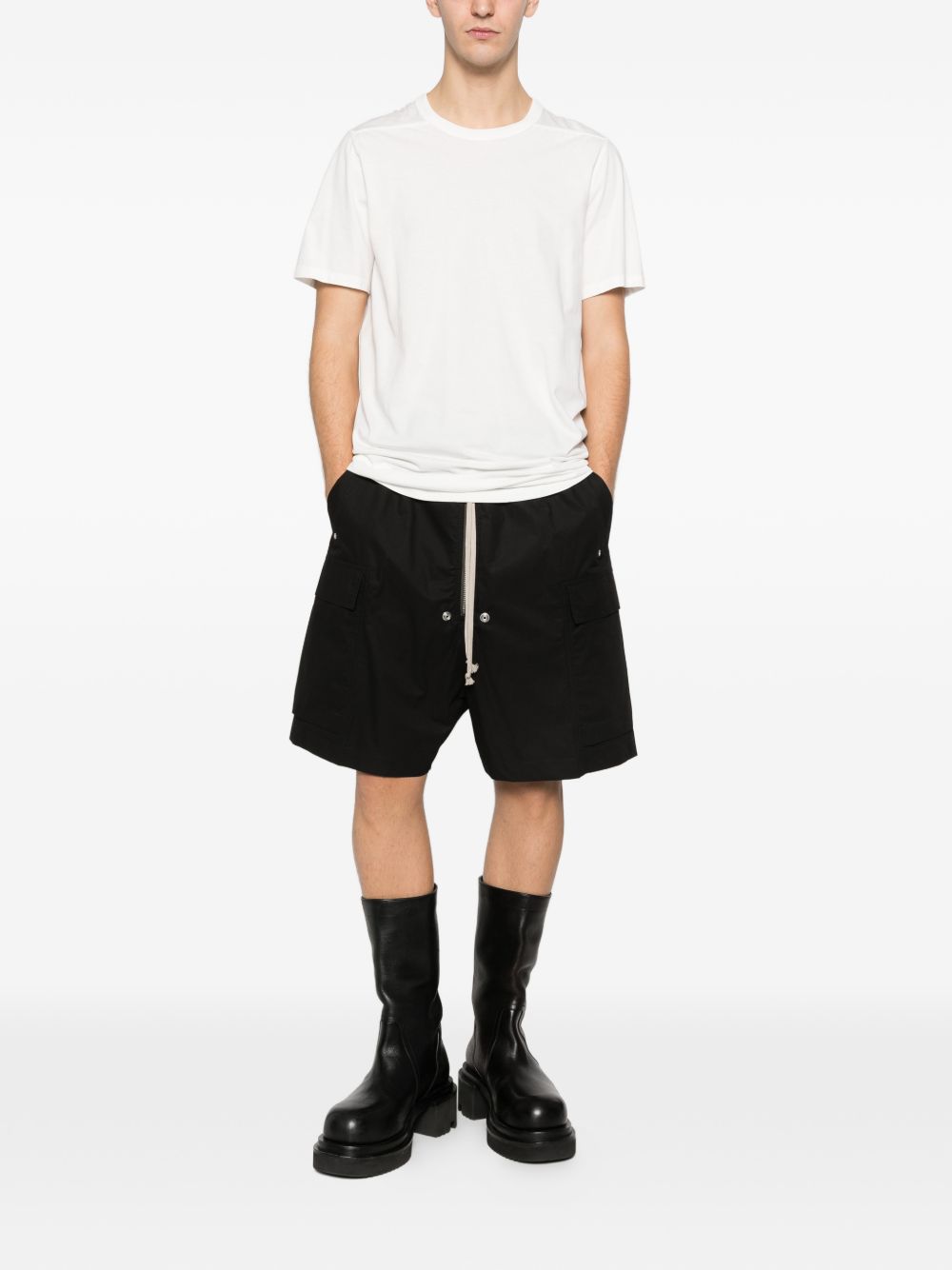 Shorts Cargo corti con zip in nero Rick owens - uomo 