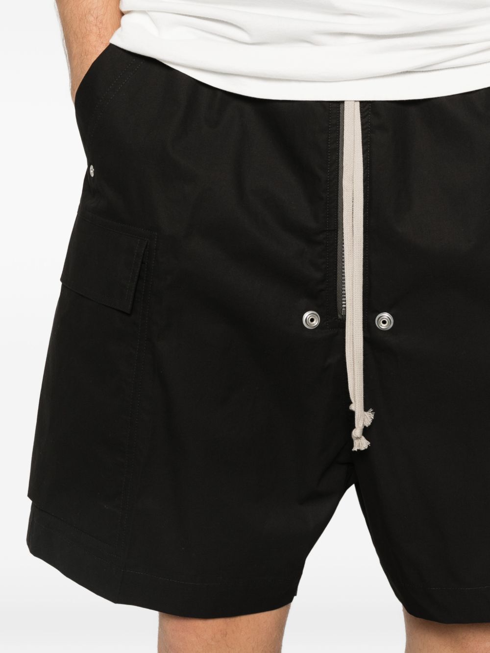 Shorts Cargo corti con zip in nero Rick owens - uomo 