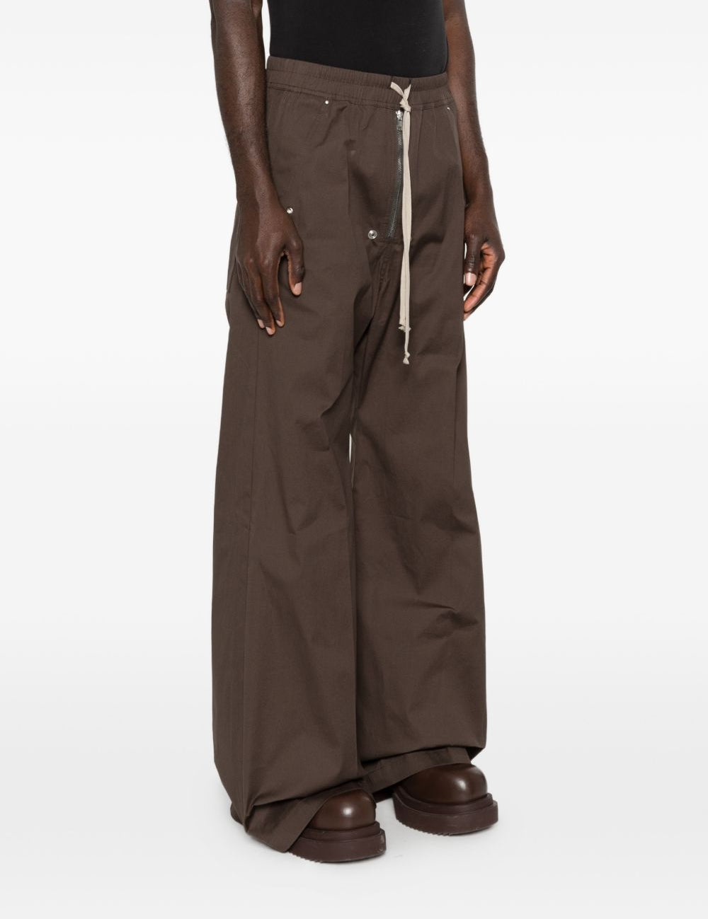 Pantaloni con dettaglio zip in grigio Rick owens - uomo 
