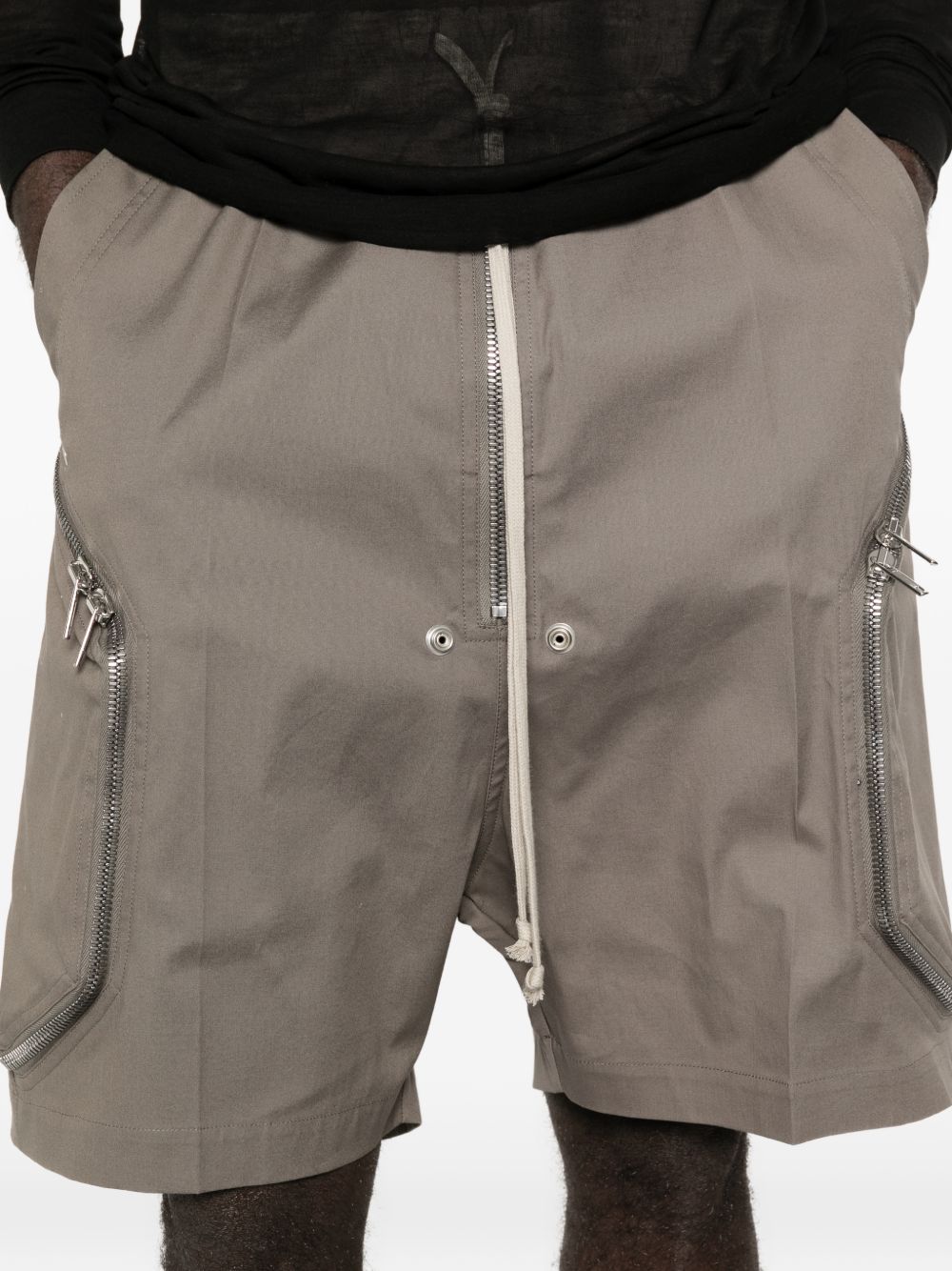 Pantaloncini con tasche a zip blixa bela in grigio Rick owens - uomo 