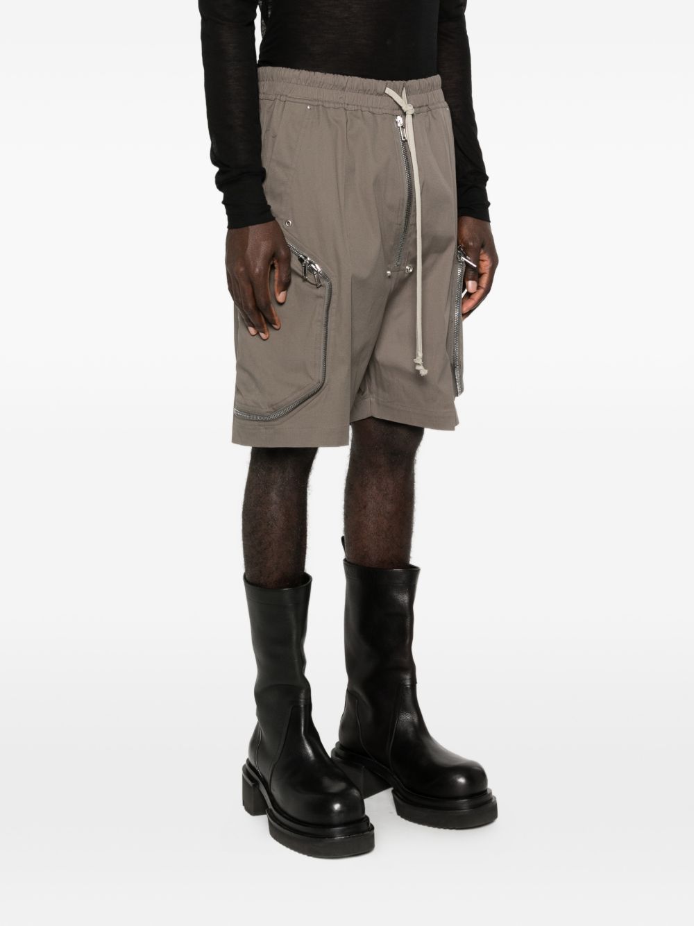 Pantaloncini con tasche a zip blixa bela in grigio Rick owens - uomo 