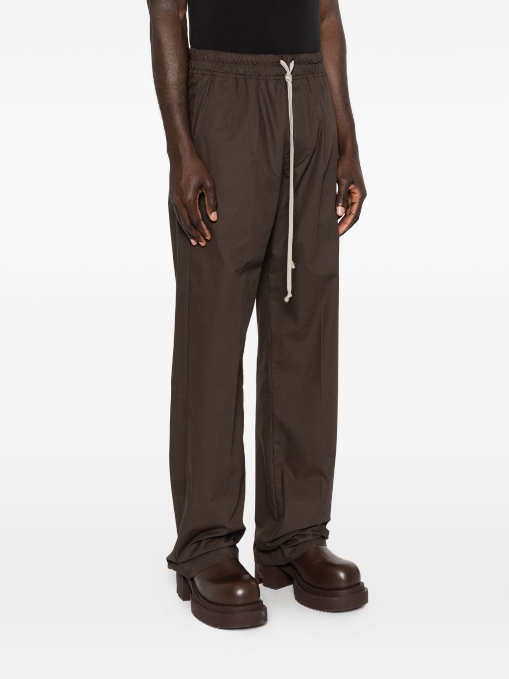 Pantaloni con coulisse dietrich in marrone Rick owens - uomo 