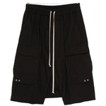 Bermuda cargo con coulisse in nero Rick owens - uomo 