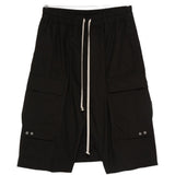Bermuda cargo con coulisse in nero Rick owens - uomo 