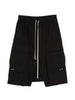 Rick Owens black drawstring cargo Bermuda shorts - men