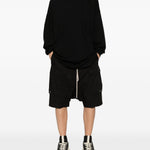 Bermuda cargo con coulisse in nero Rick owens - uomo 