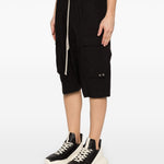 Bermuda cargo con coulisse in nero Rick owens - uomo 