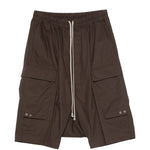 Pantaloncini con coulisse cargo pods in marrone Rick owens - uomo 