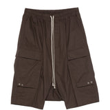 Pantaloncini con coulisse cargo pods in marrone Rick owens - uomo 