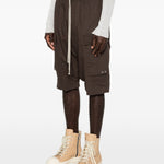 Pantaloncini con coulisse cargo pods in marrone Rick owens - uomo 