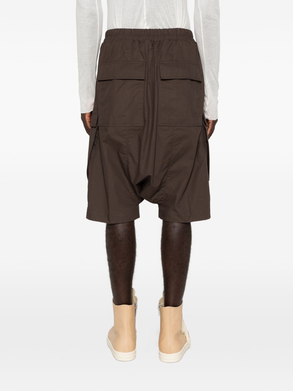 Pantaloncini con coulisse cargo pods in marrone Rick owens - uomo 