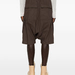 Pantaloncini con coulisse cargo pods in marrone Rick owens - uomo 