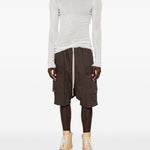 Pantaloncini con coulisse cargo pods in marrone Rick owens - uomo 