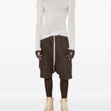 Pantaloncini con coulisse cargo pods in marrone Rick owens - uomo 