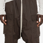 Pantaloncini con coulisse cargo pods in marrone Rick owens - uomo 
