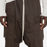 Pantaloncini con coulisse cargo pods in marrone Rick owens - uomo 