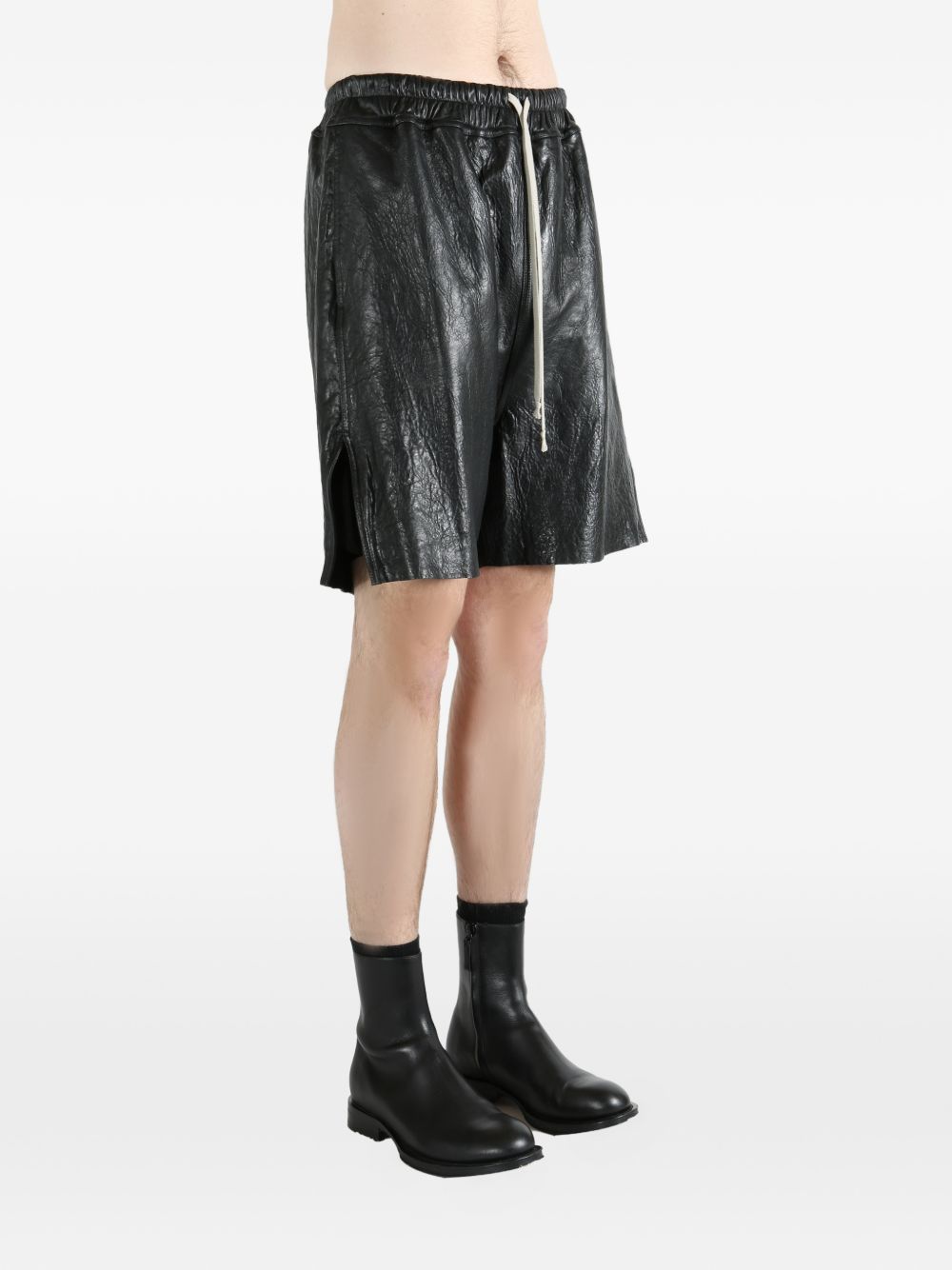 Shorts con coulisse in nero Rick owens - uomo 