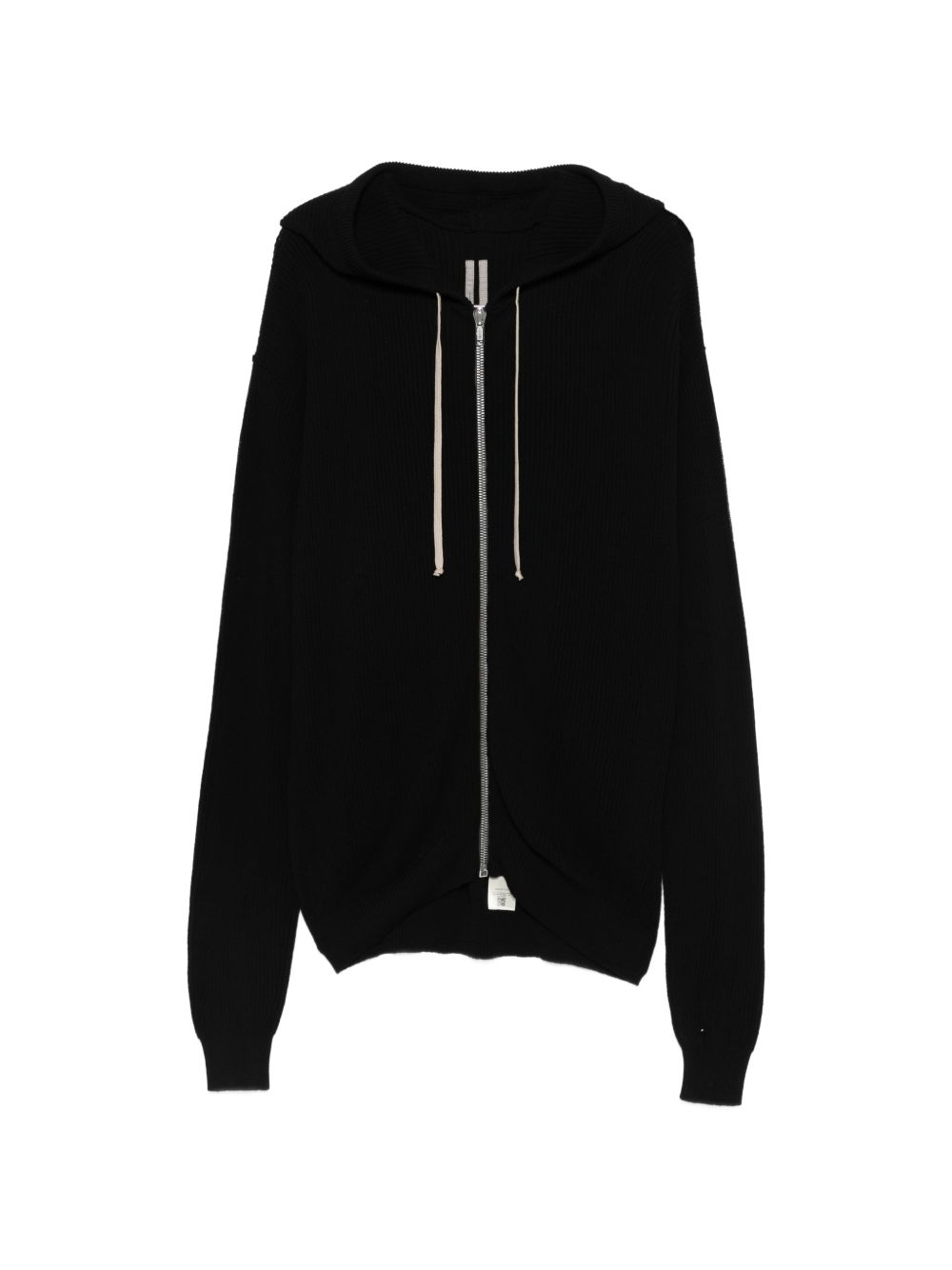 Cardigan con cappuccio e zip in nero Rick owens - uomo 