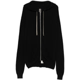 Cardigan con cappuccio e zip in nero Rick owens - uomo 