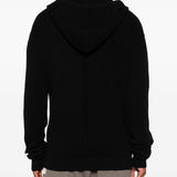 Cardigan con cappuccio e zip in nero Rick owens - uomo 