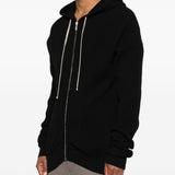 Cardigan con cappuccio e zip in nero Rick owens - uomo 